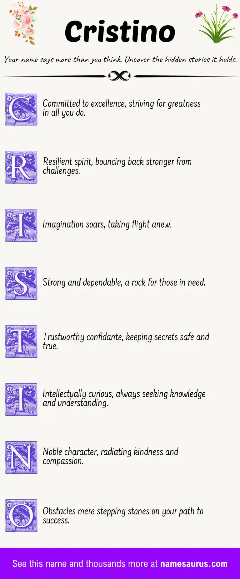 Acrostic poem about Cristino.