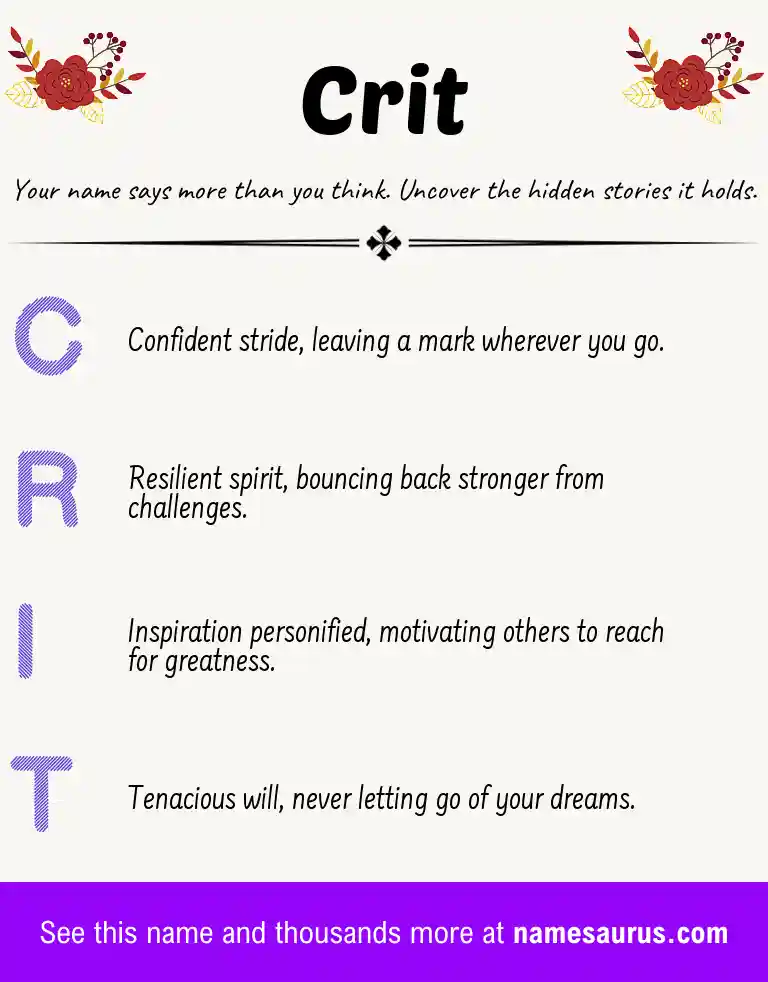 Acrostic poem about Crit.