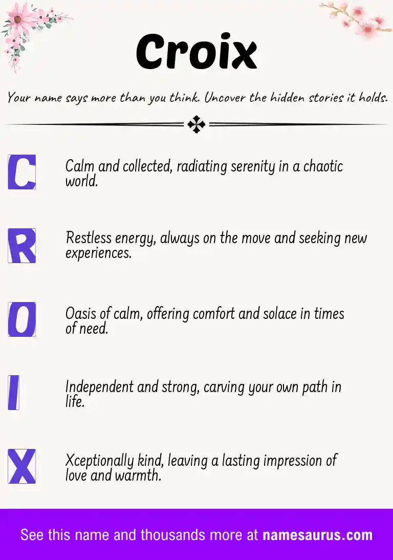 Acrostic poem about Croix.