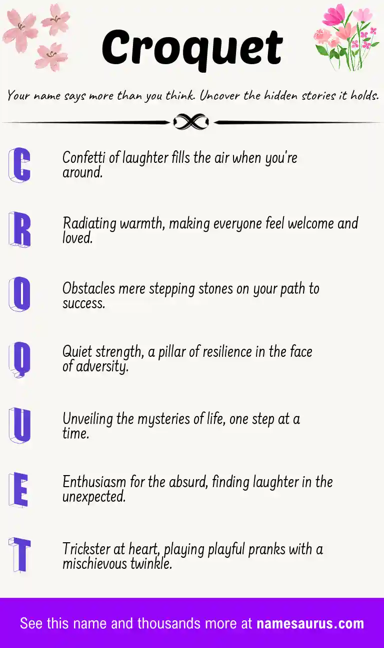 Acrostic poem about Croquet.