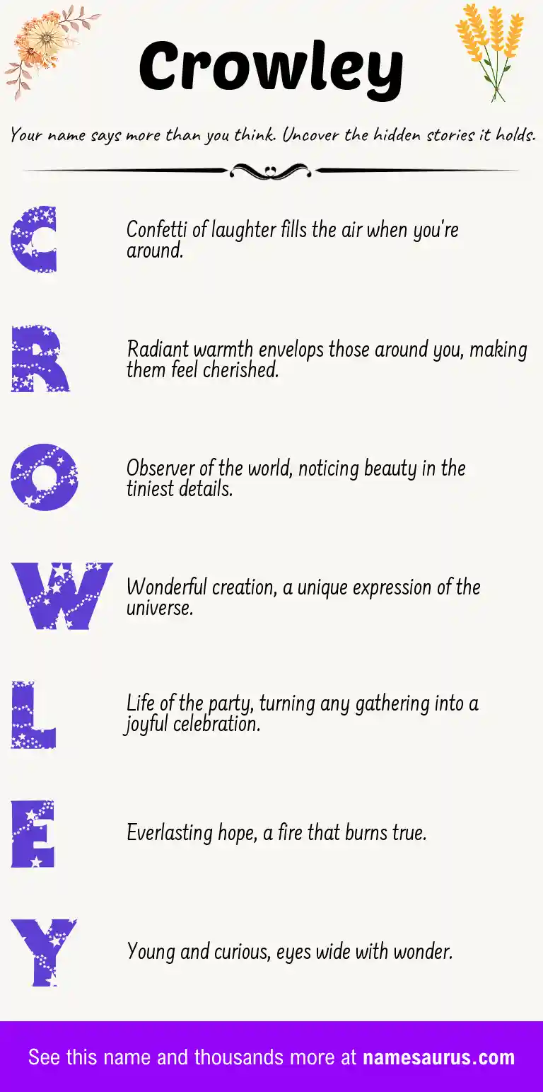 Acrostic poem about Crowley.