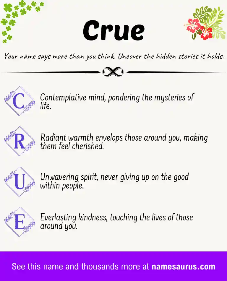 Acrostic poem about Crue.
