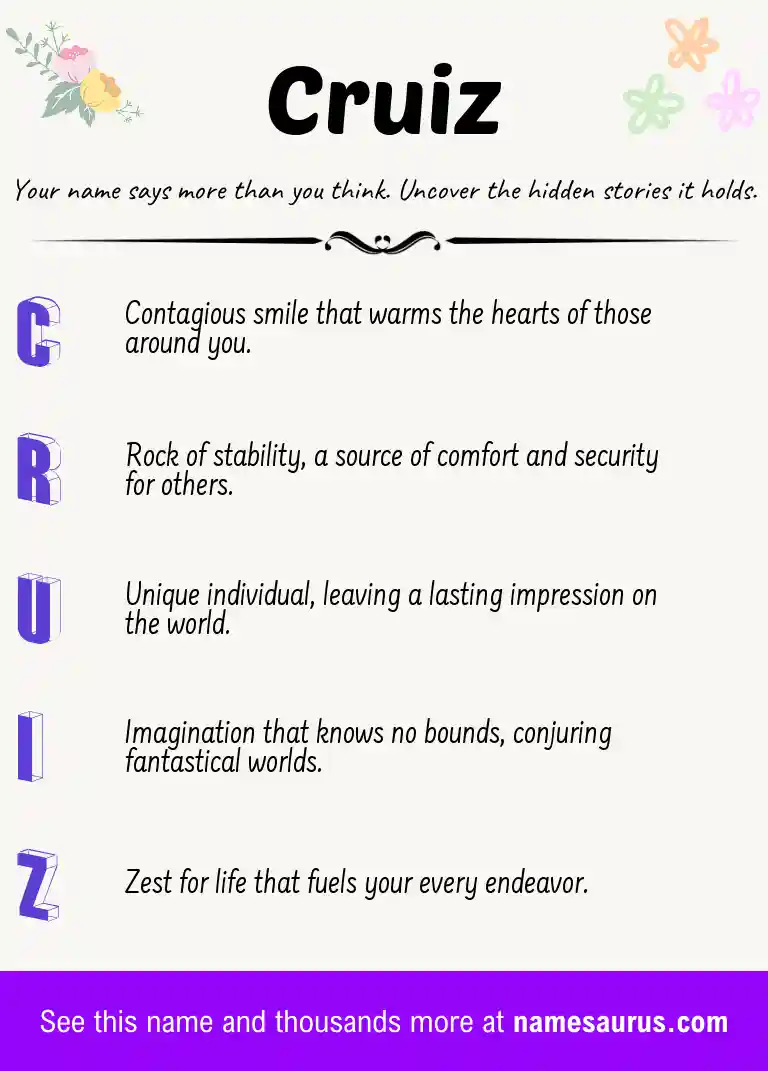 Acrostic poem about Cruiz.