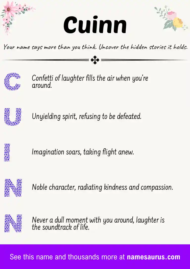 Acrostic poem about Cuinn.