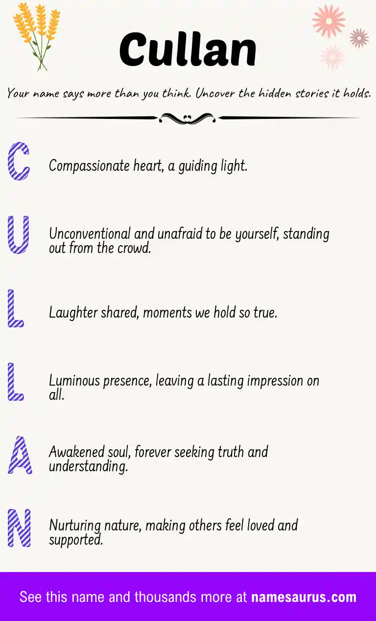 Acrostic poem about Cullan.