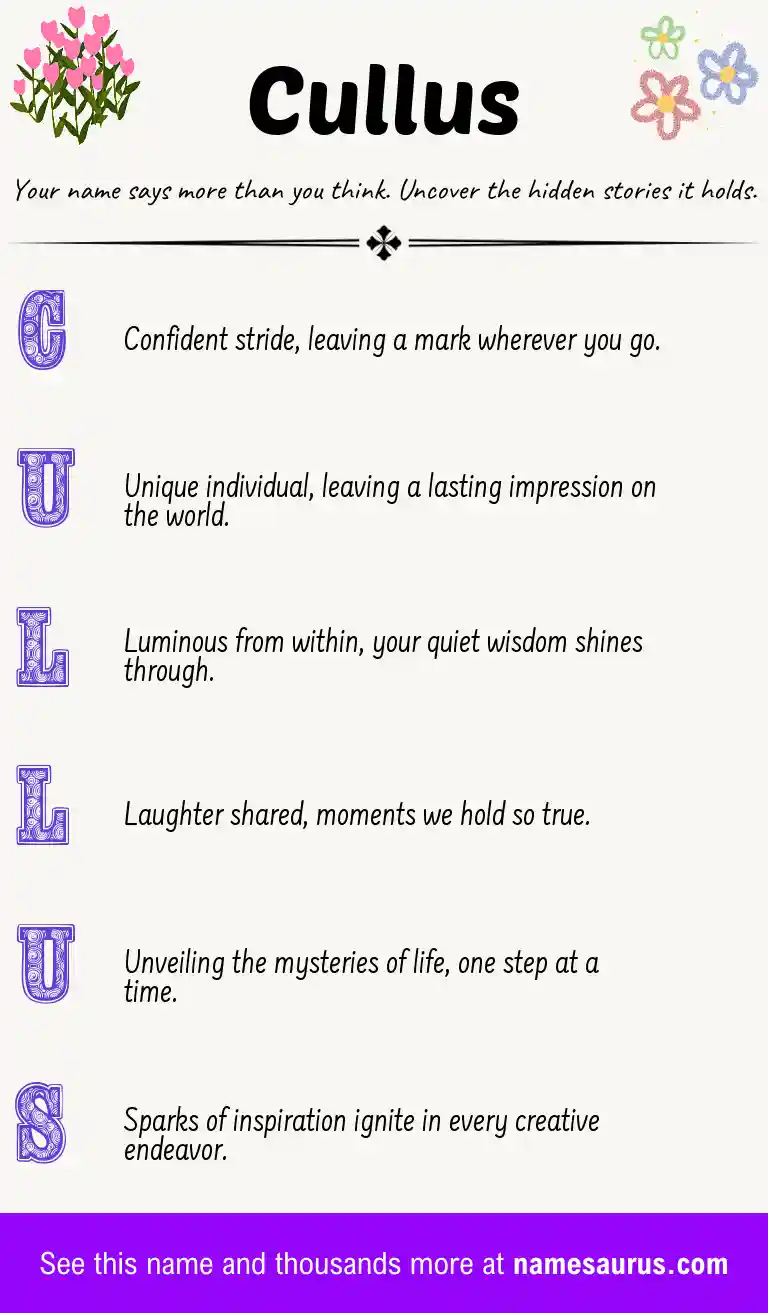 Acrostic poem about Cullus.