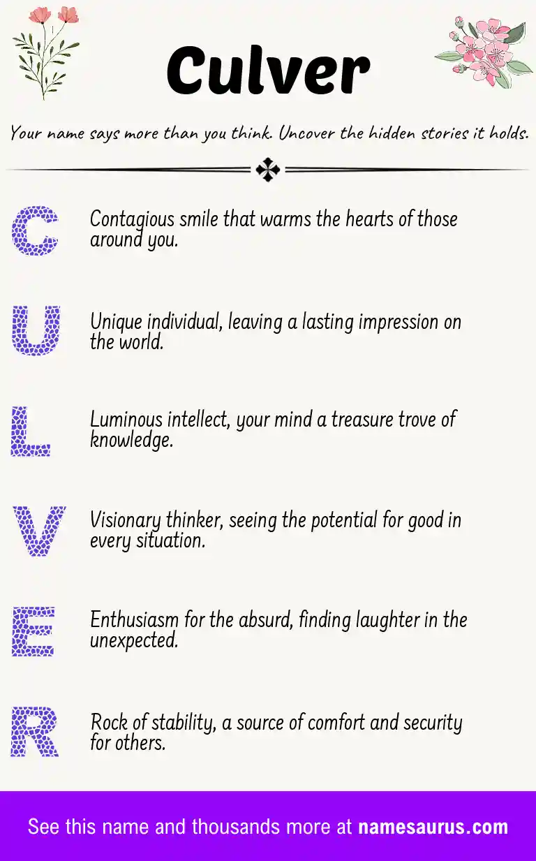 Acrostic poem about Culver.