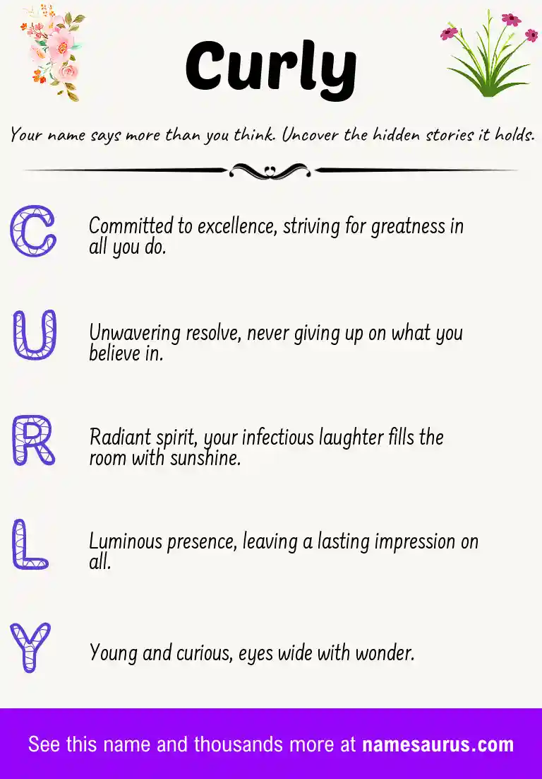 Acrostic poem about Curly.