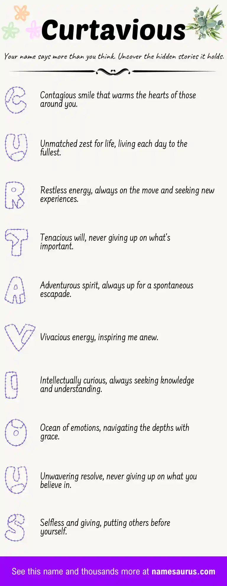Acrostic poem about Curtavious.