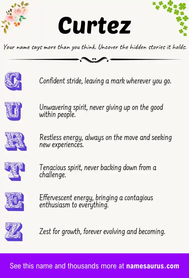 Acrostic poem about Curtez.