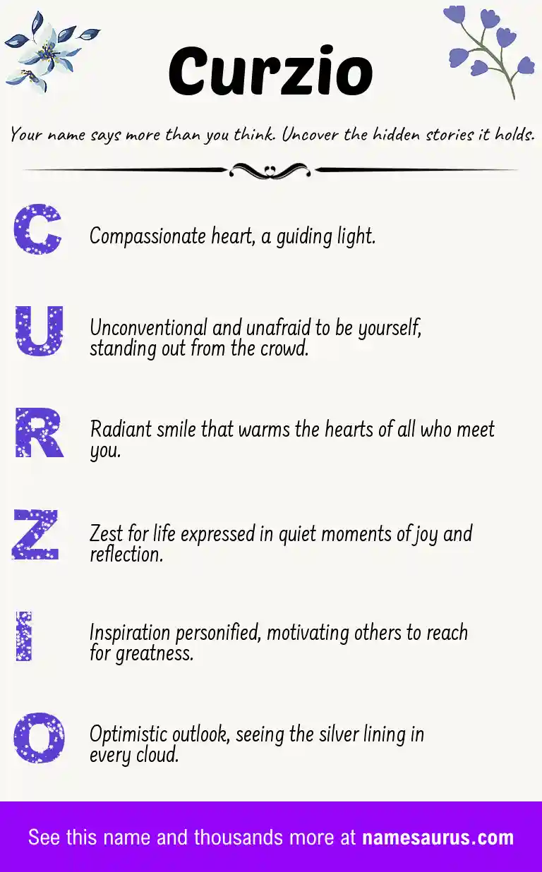 Acrostic poem about Curzio.