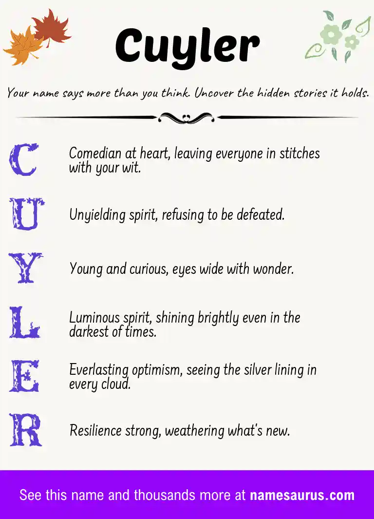 Acrostic poem about Cuyler.