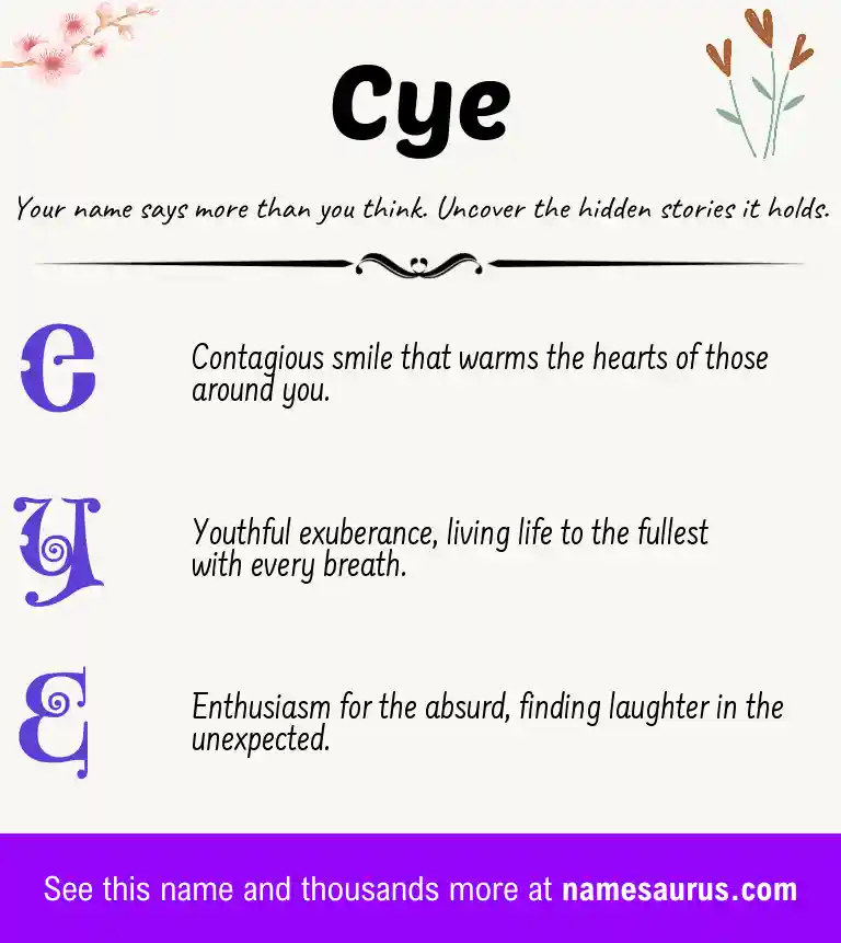 Acrostic poem about Cye.