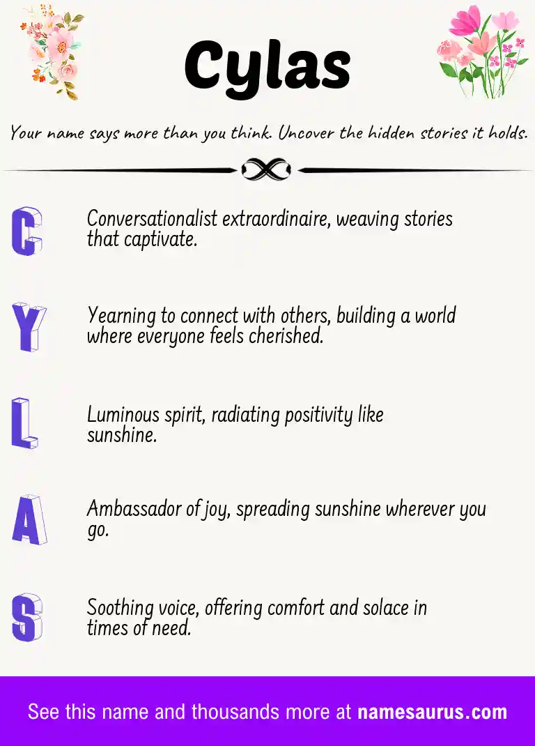 Acrostic poem about Cylas.
