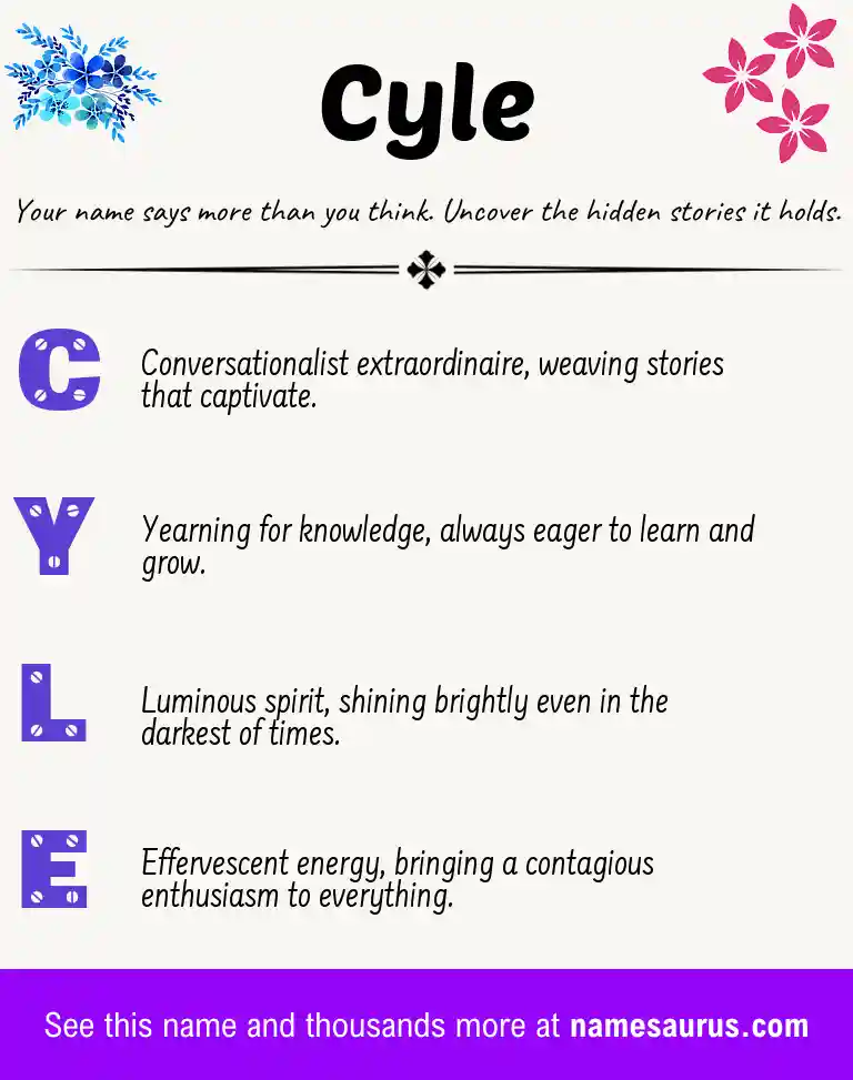 Acrostic poem about Cyle.