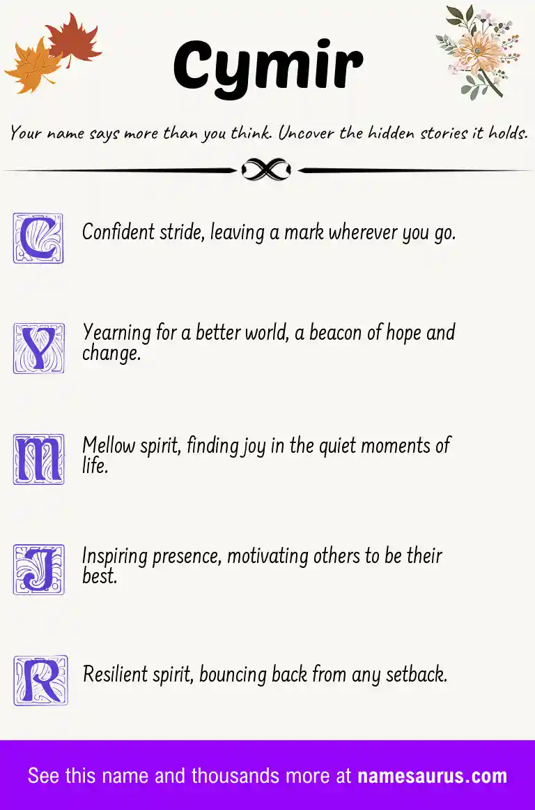 Acrostic poem about Cymir.