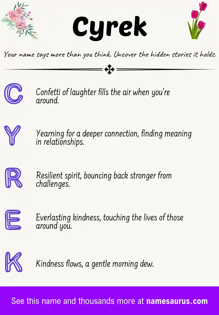 Acrostic poem about Cyrek.