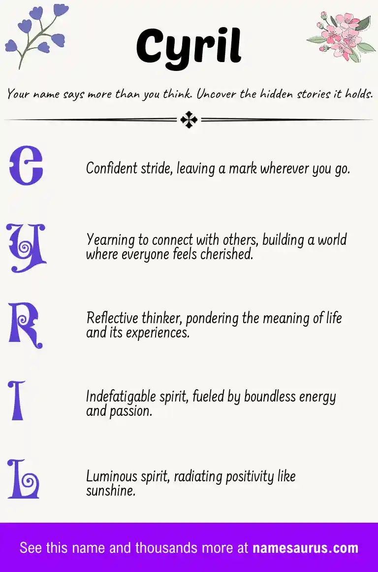 Acrostic poem about Cyril.