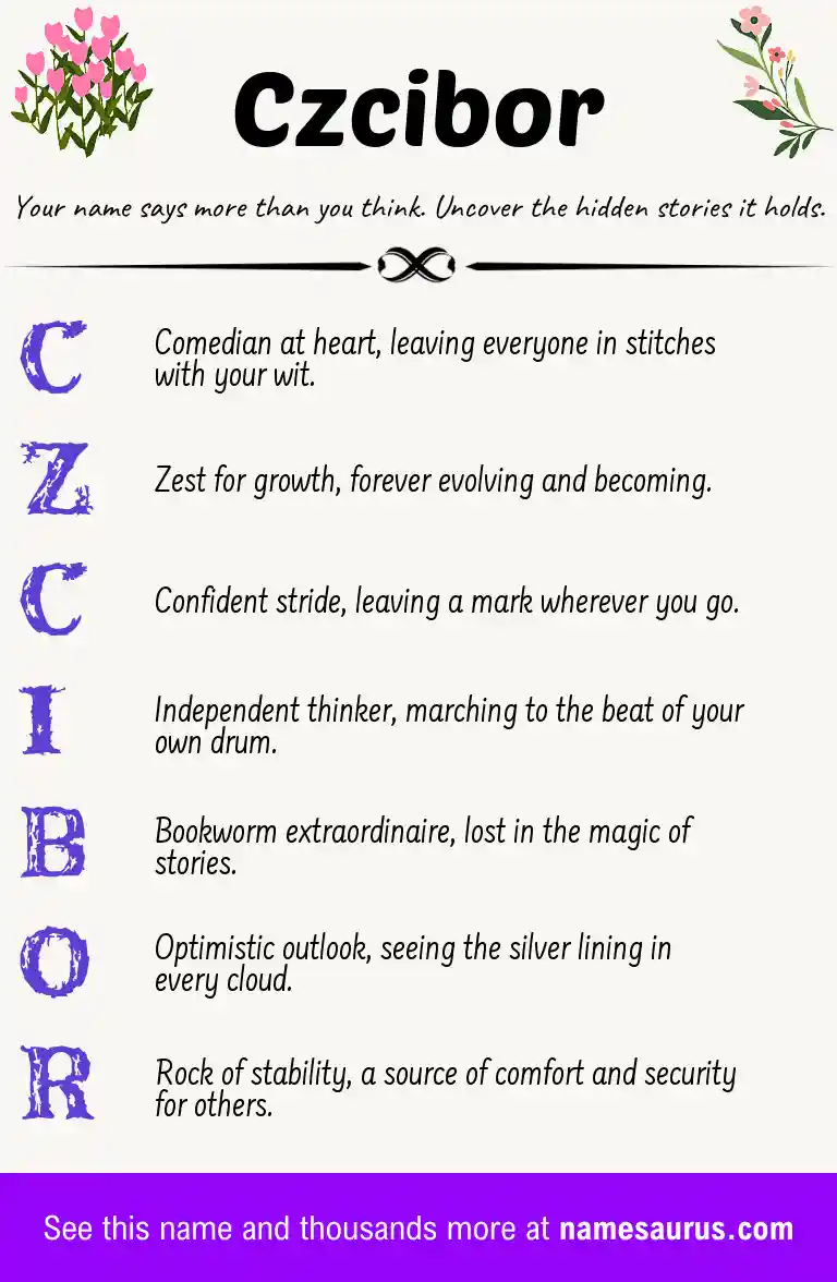 Acrostic poem about Czcibor.