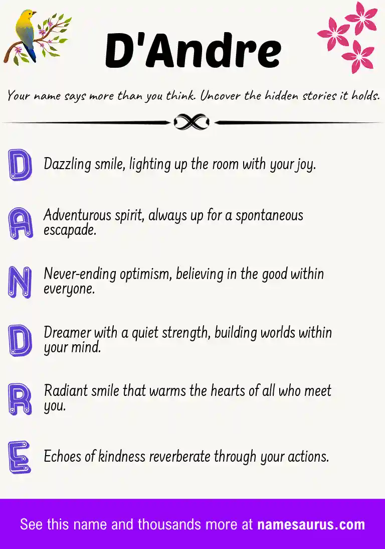 Acrostic poem about D'Andre.