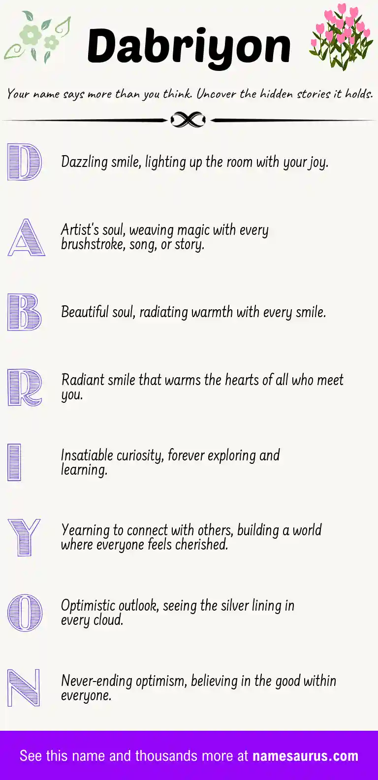 Acrostic poem about Dabriyon.