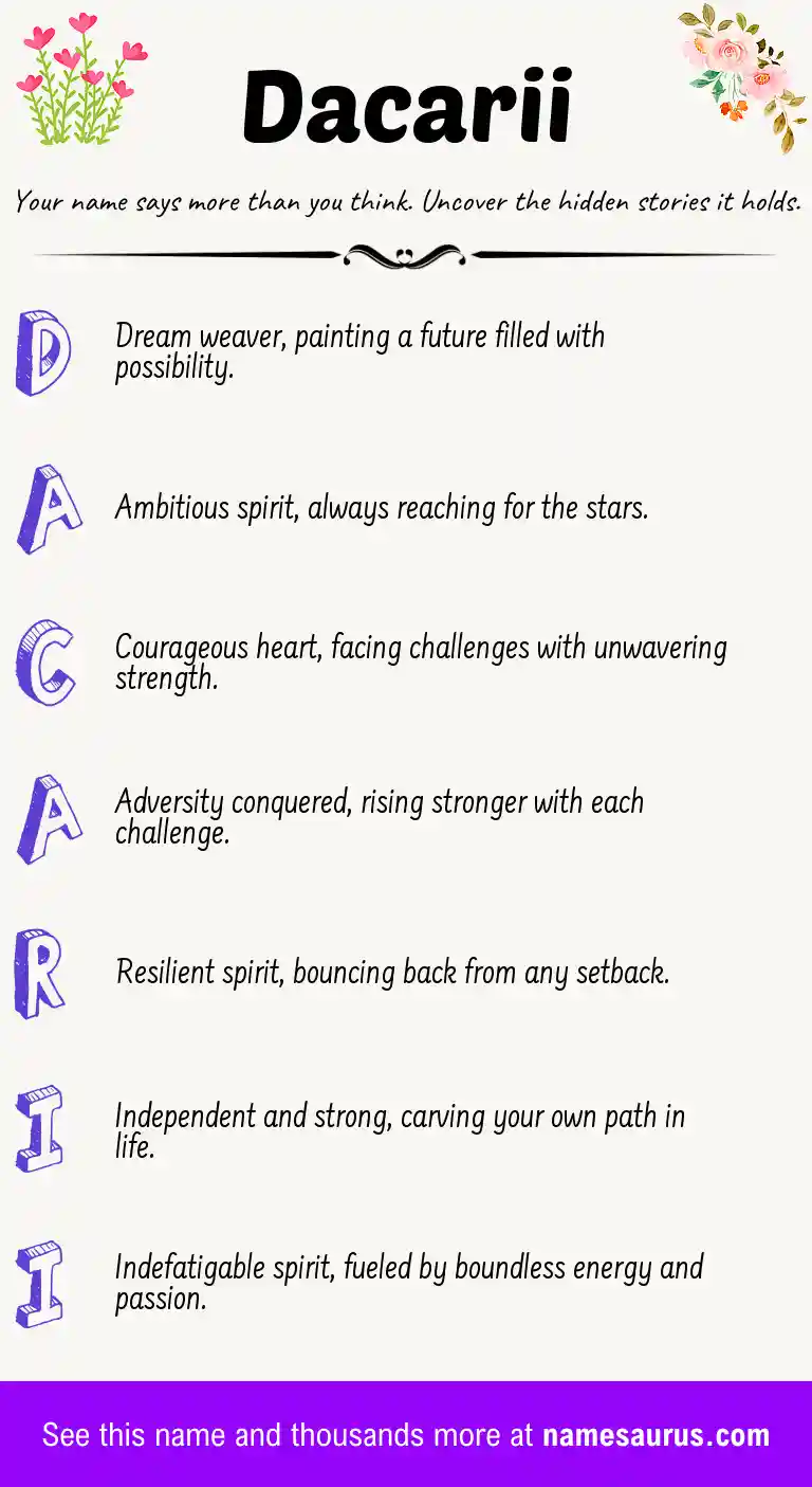 Acrostic poem about Dacarii.