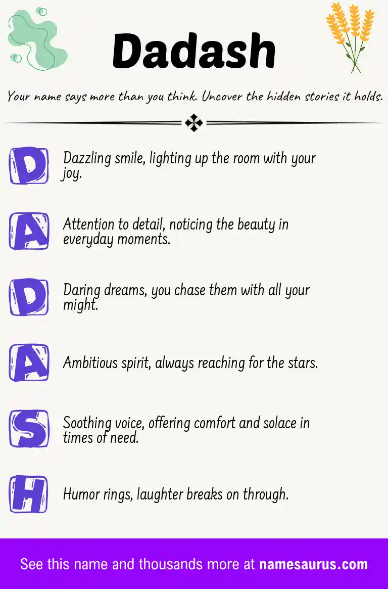 Acrostic poem about Dadash.