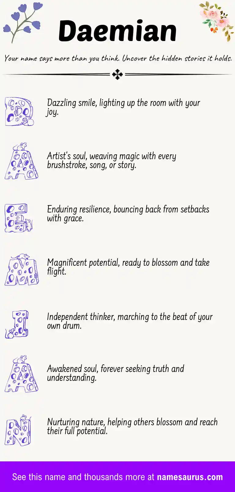 Acrostic poem about Daemian.