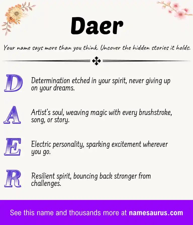 Acrostic poem about Daer.
