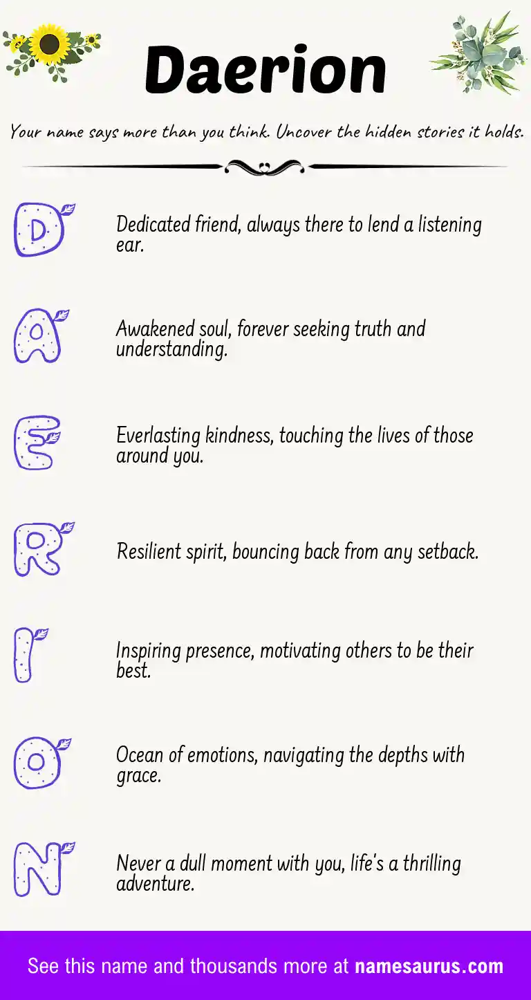 Acrostic poem about Daerion.