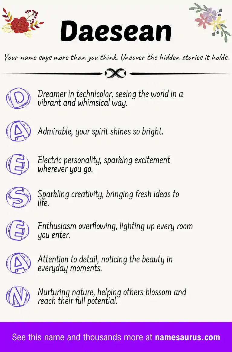 Acrostic poem about Daesean.