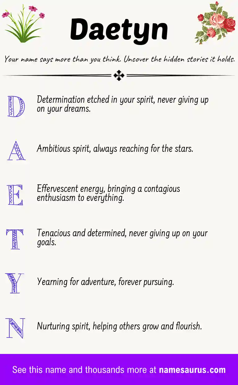 Acrostic poem about Daetyn.