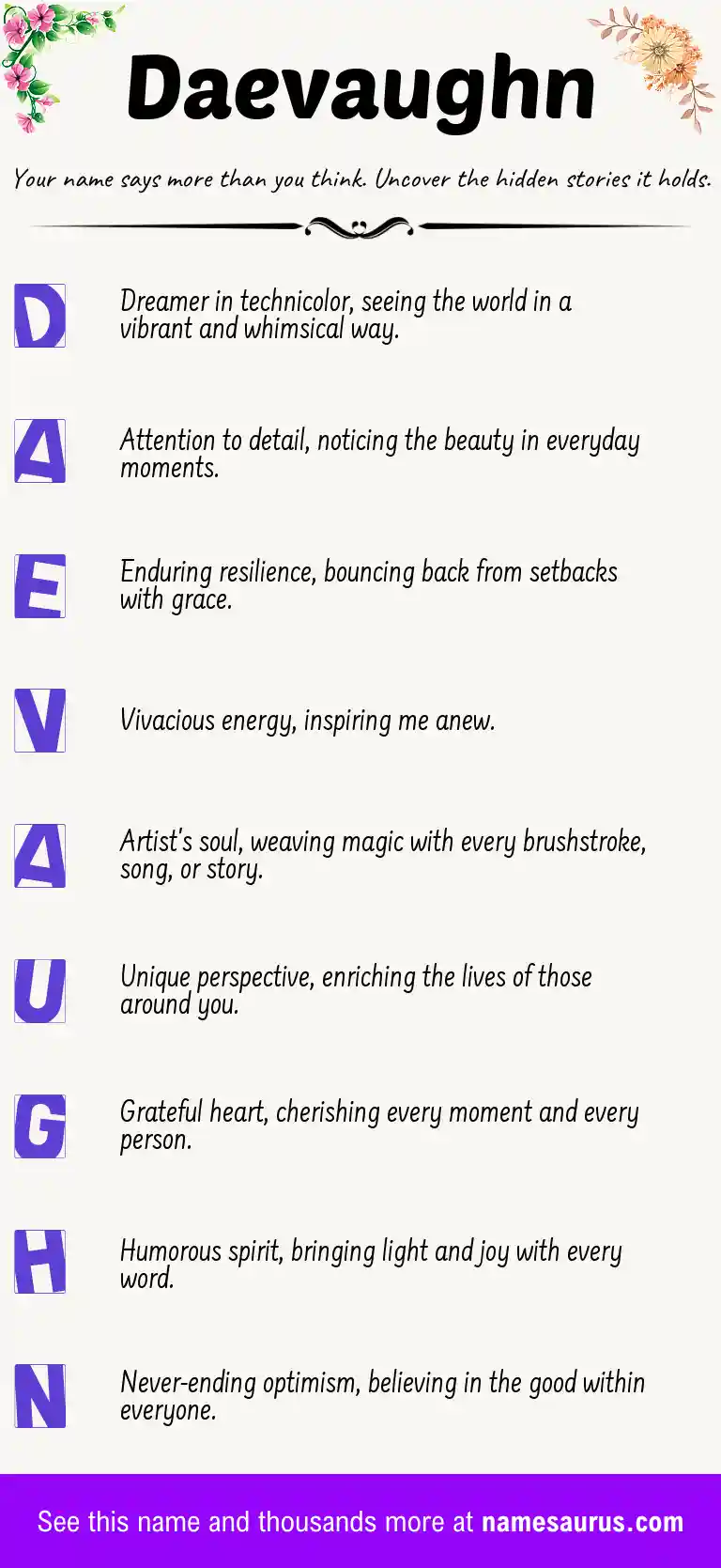 Acrostic poem about Daevaughn.