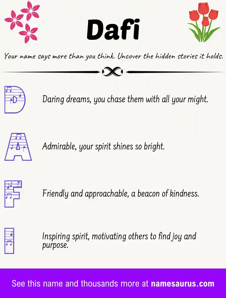 Acrostic poem about Dafi.