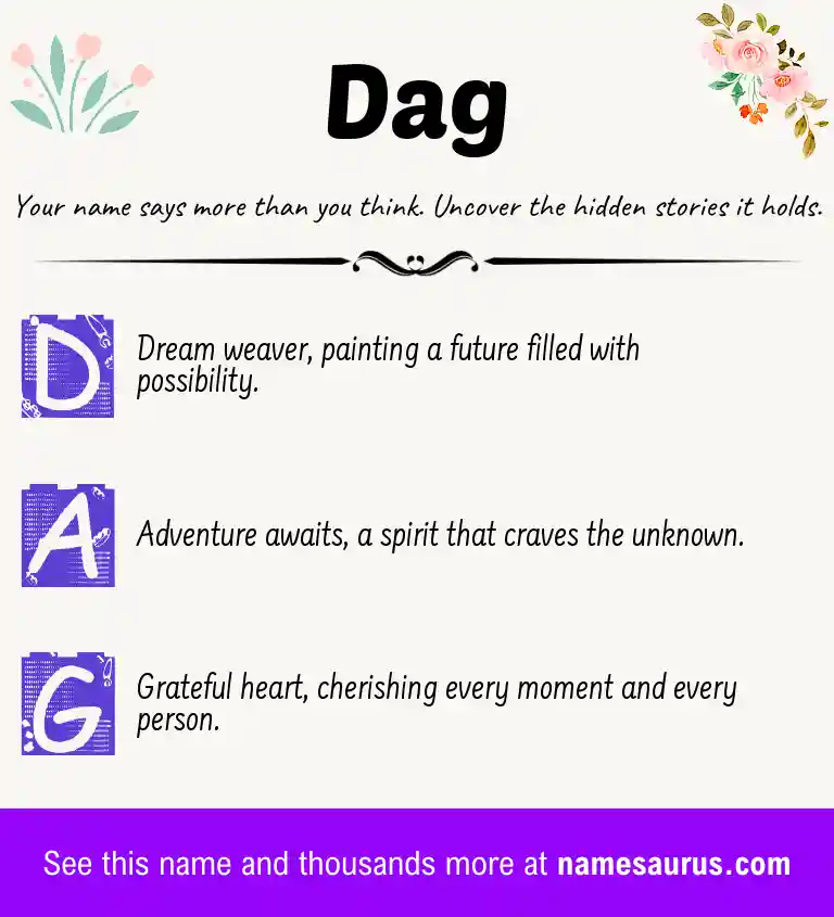 Acrostic poem about Dag.