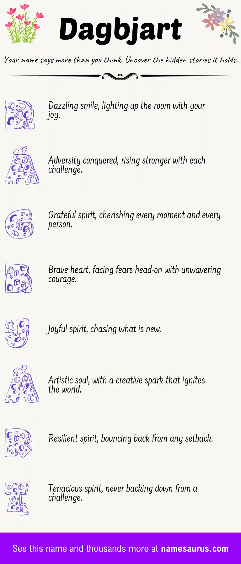 Acrostic poem about Dagbjart.