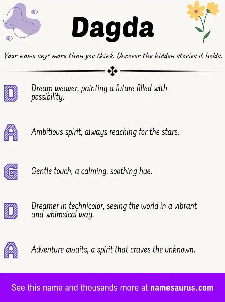 Acrostic poem about Dagda.