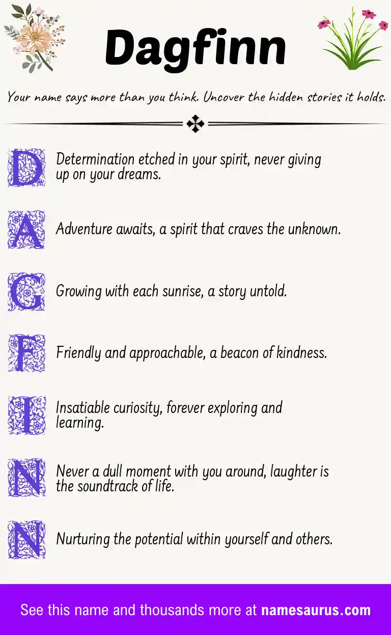Acrostic poem about Dagfinn.