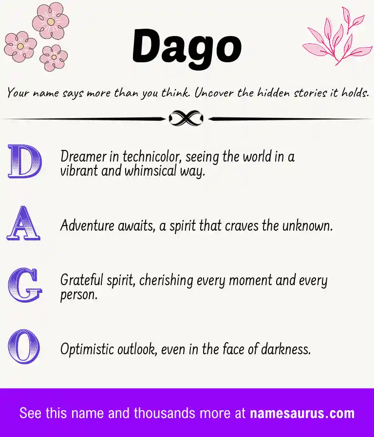 Acrostic poem about Dago.