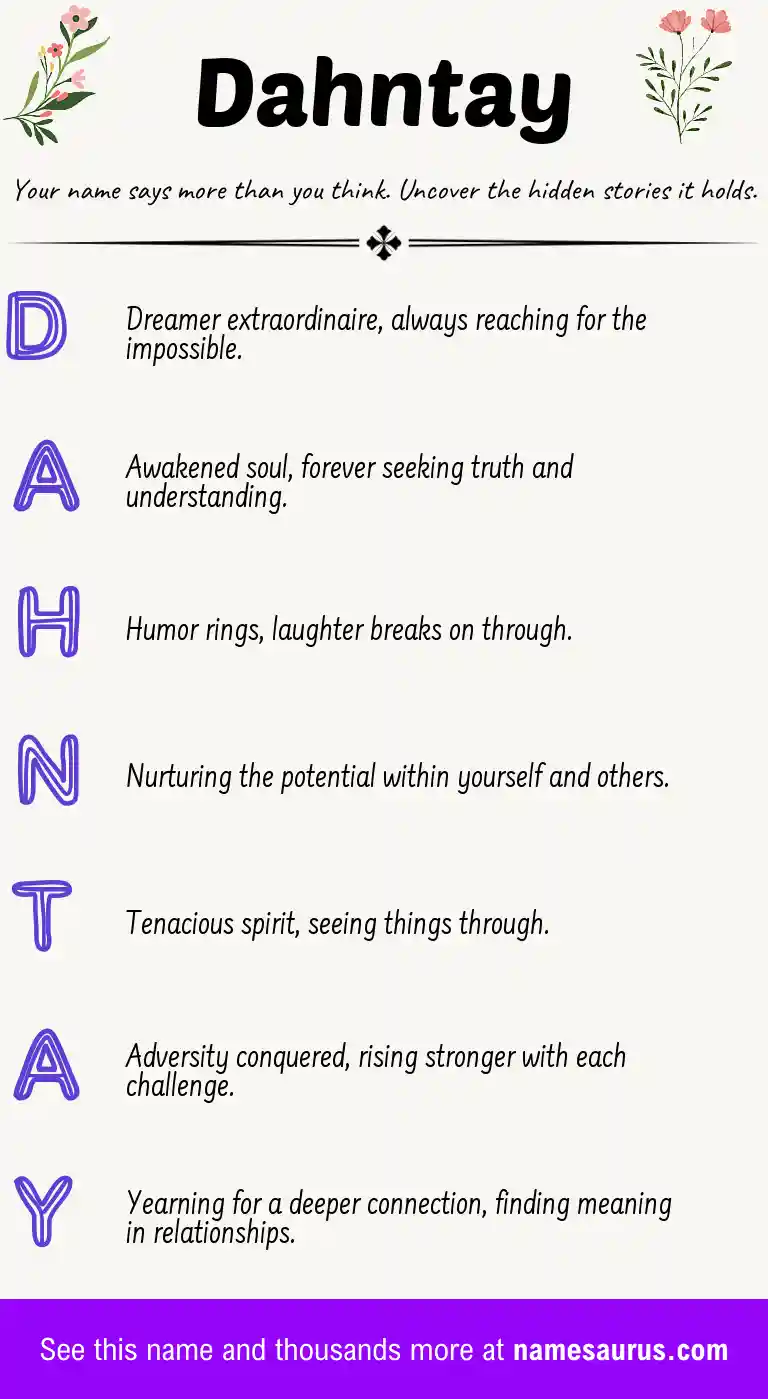Acrostic poem about Dahntay.