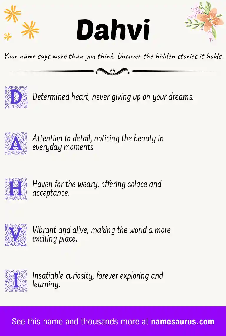 Acrostic poem about Dahvi.