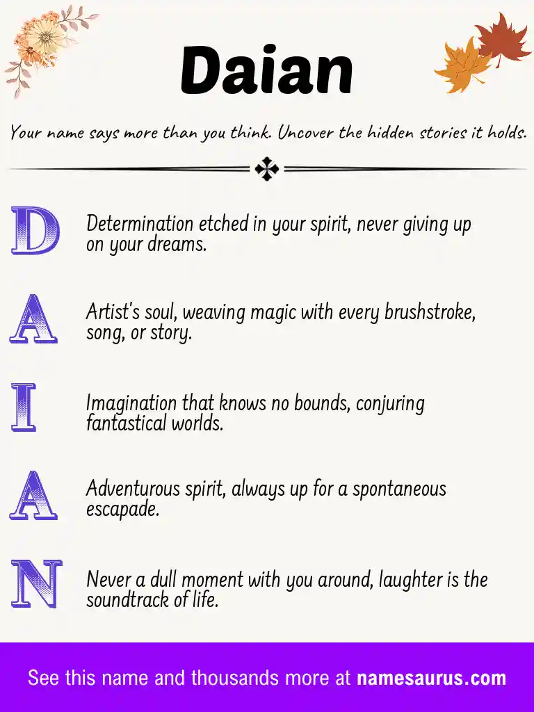 Acrostic poem about Daian.