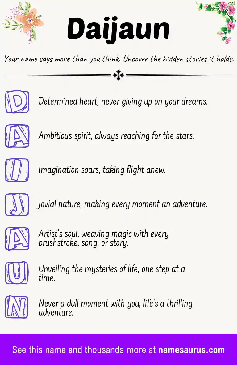 Acrostic poem about Daijaun.