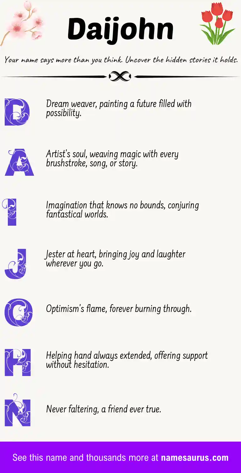 Acrostic poem about Daijohn.