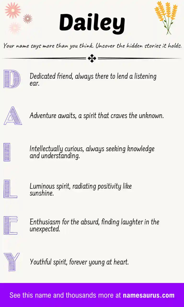 Acrostic poem about Dailey.