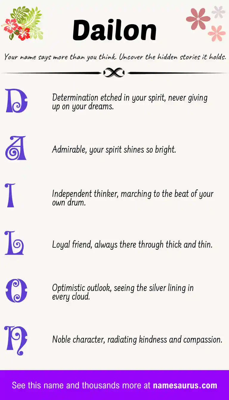 Acrostic poem about Dailon.