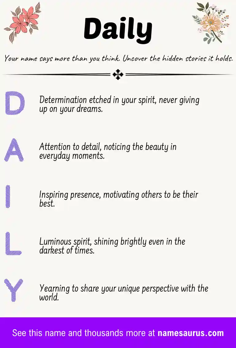 Acrostic poem about Daily.