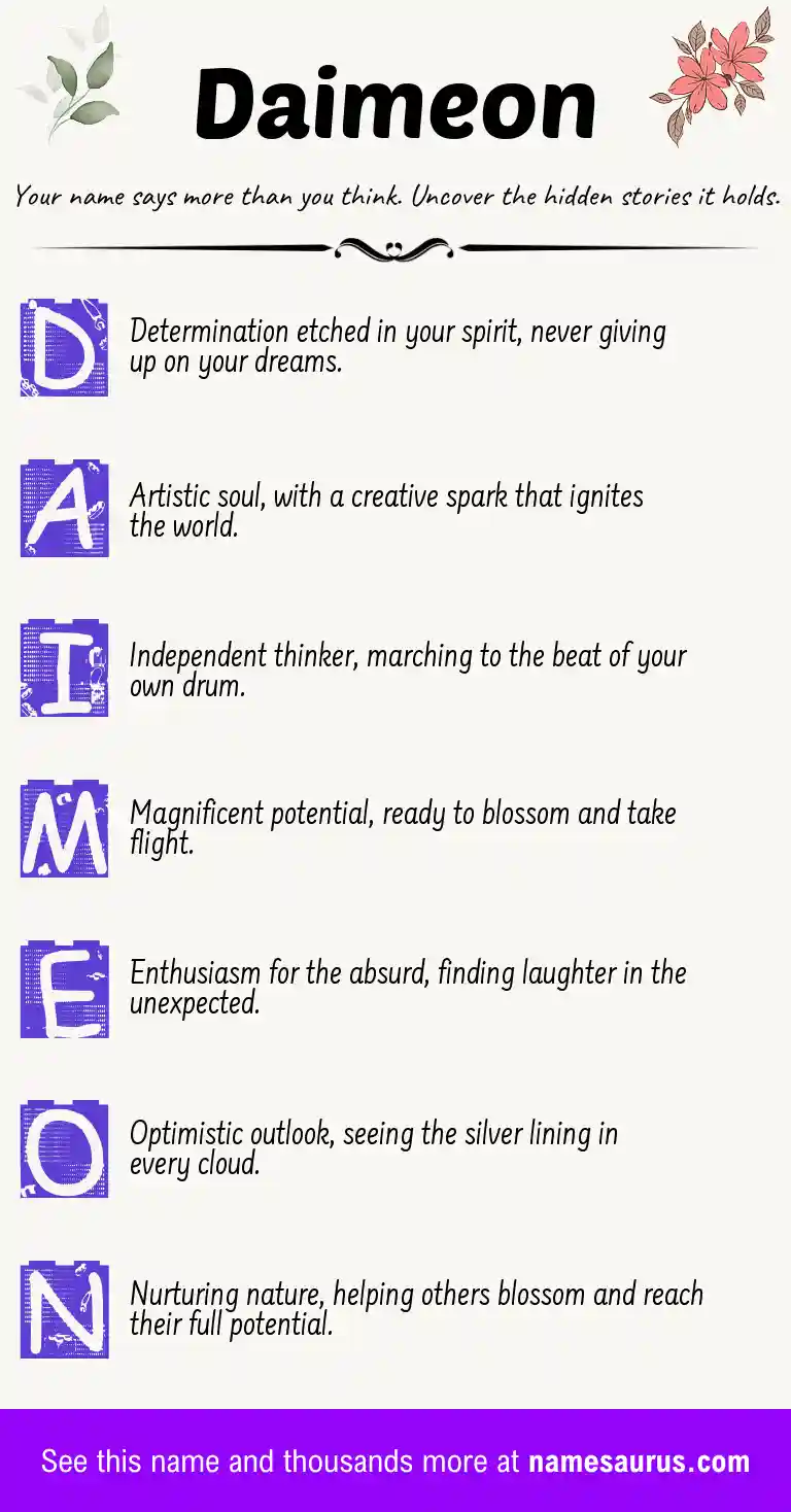 Acrostic poem about Daimeon.