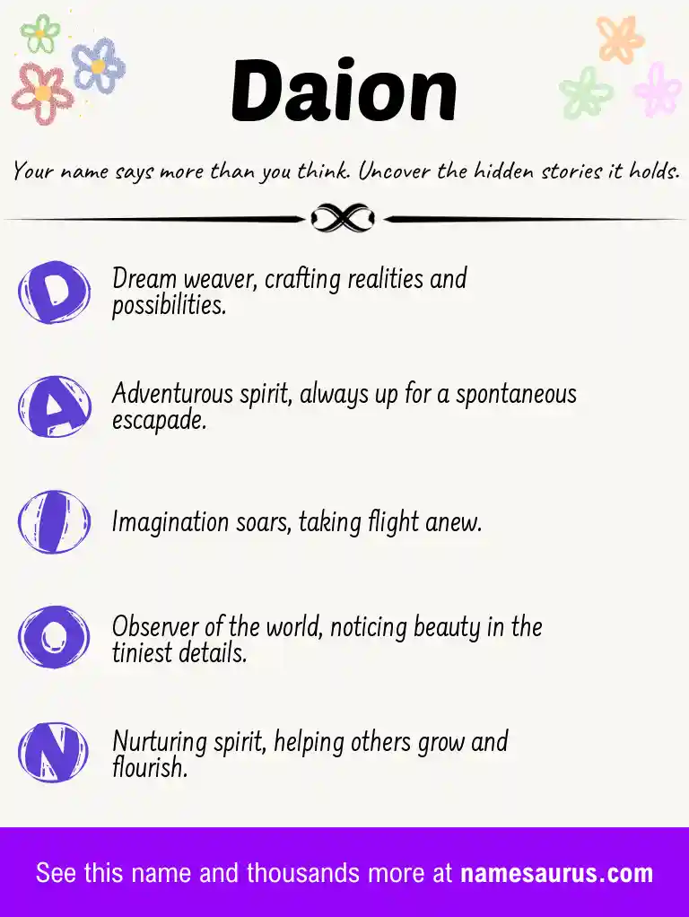Acrostic poem about Daion.