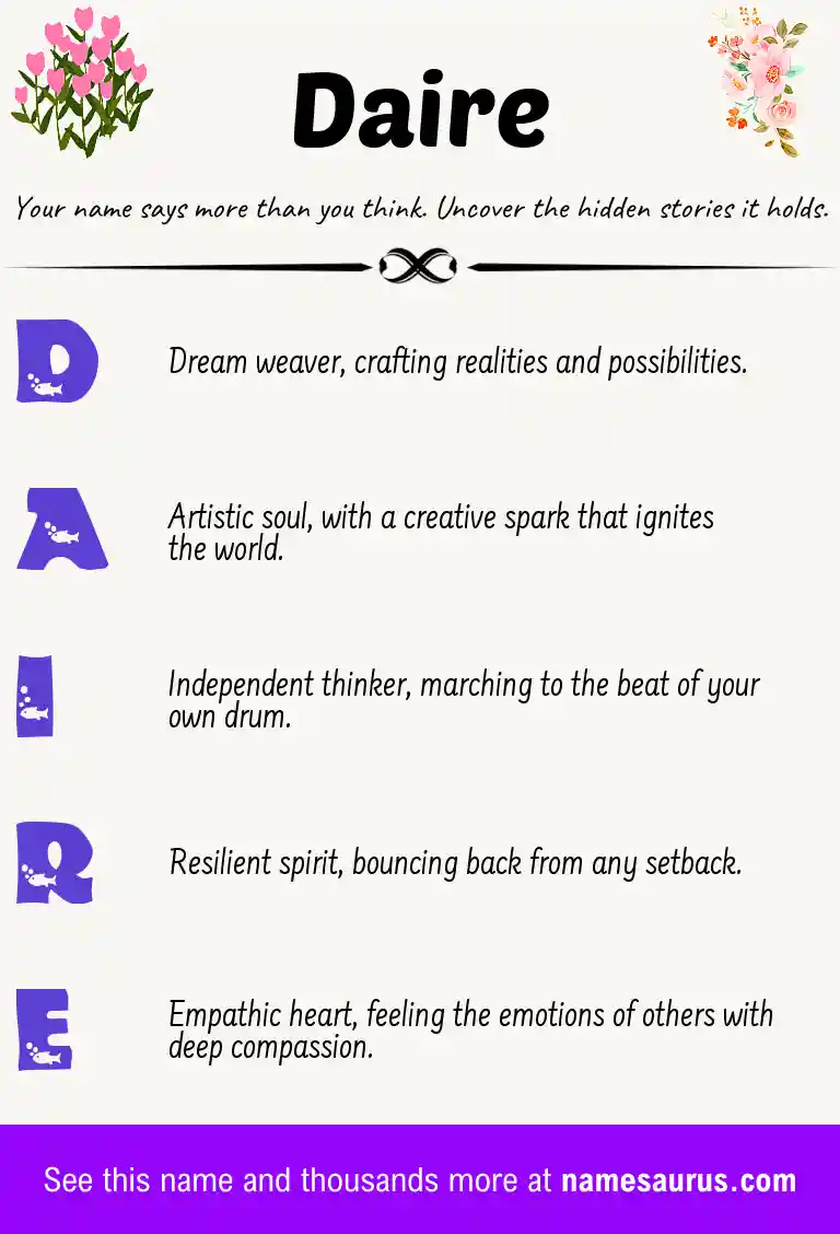 Acrostic poem about Daire.